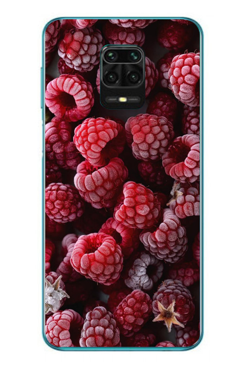 Redmi Note 9s Uyumlu Ahududu Frambuaz Baskılı Silikon Kılıf