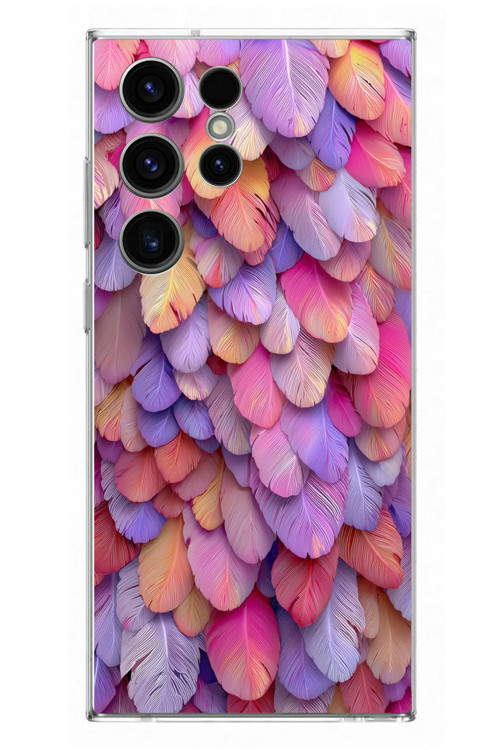Samsung Galaxy S23 Ultra Uyumlu Tüylü Kalpler Baskılı Silikon Kılıf