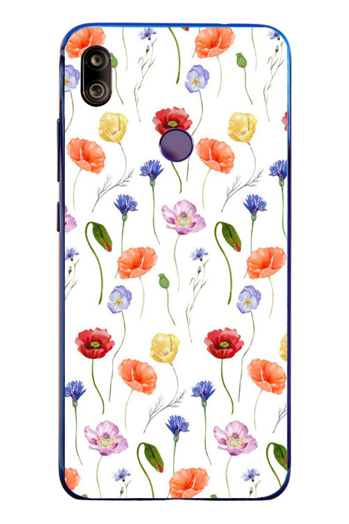 Redmi Note 7 Uyumlu Sade Tek Çiçekler Baskılı Silikon Kılıf