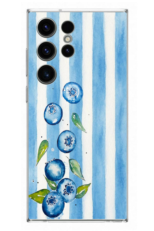 Samsung Galaxy S23 Ultra Uyumlu Yaban Mersinleri Baskılı Silikon Kılıf