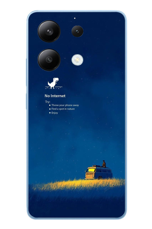 Redmi Note 13 4G Uyumlu İnternet Yok Baskılı Silikon Kılıf