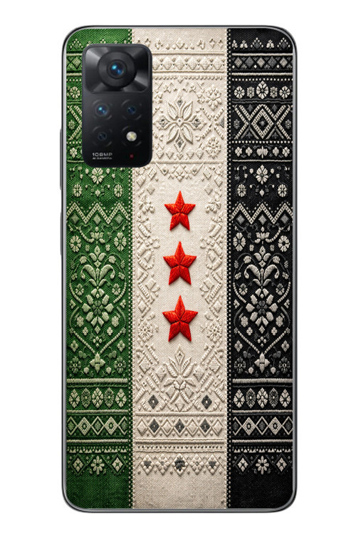 Redmi Note 11 Pro 4G Uyumlu Suriye Bayrağı Dokuma Baskılı Silikon Kılıf