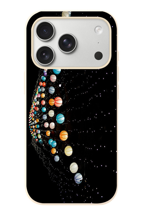 İphone 17 Pro Uyumlu Gezegenlerin Dansı Baskılı Silikon Kılıf