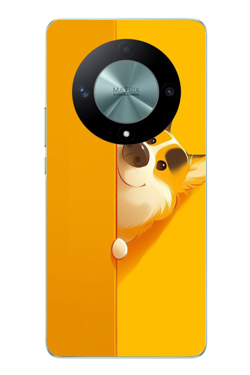 Honor X9B Uyumlu Sarı Köpek Baskılı Silikon Kılıf