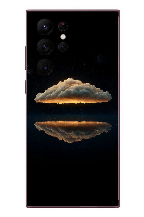 Samsung Galaxy S22 Ultra Uyumlu Bulut Yansıması Baskılı Silikon Kılıf