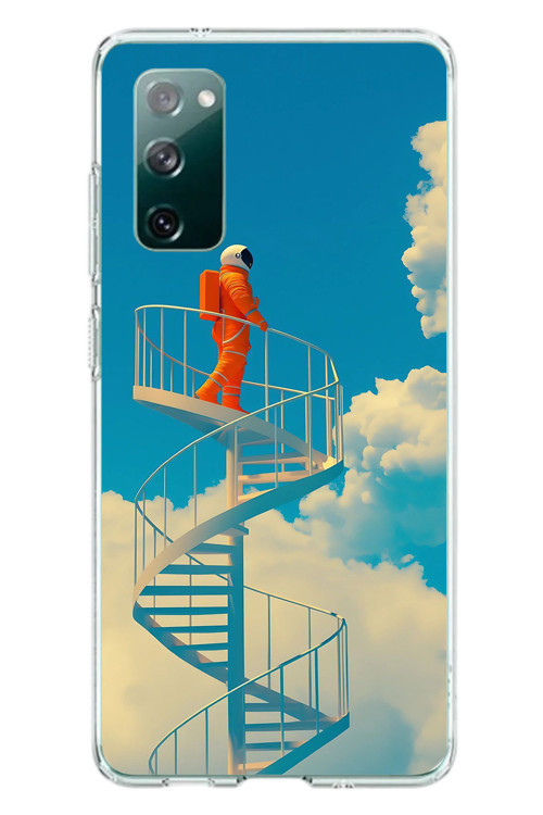 Samsung Galaxy S20 Fe Uyumlu Astronot Gökyüzü Baskılı Silikon Kılıf