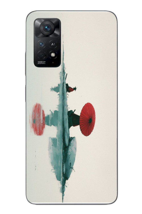 Redmi Note 11E Uyumlu Japon Şemsiyesi Baskılı Silikon Kılıf