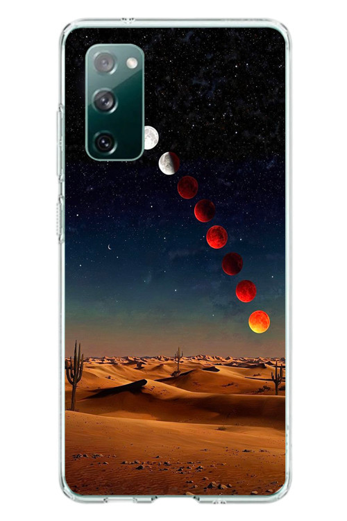 Samsung Galaxy S20 Fe Uyumlu Ayın Geçişi Baskılı Silikon Kılıf