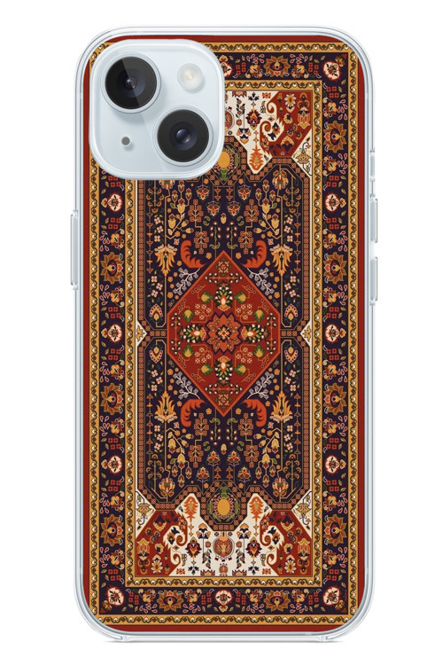 İphone 15 Uyumlu Anadolu Motif Halısı Baskılı Silikon Kılıf