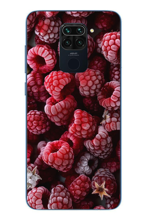 Redmi Note 9 Uyumlu Ahududu Frambuaz Baskılı Silikon Kılıf