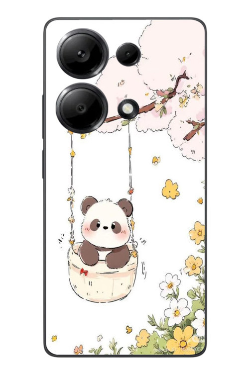 Redmi Note 13 Pro 4G Uyumlu Sallanan Panda Baskılı Silikon Kılıf
