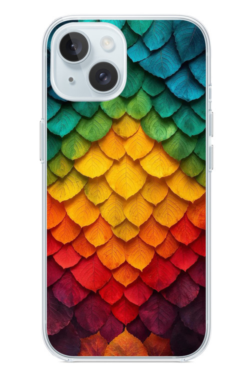 İphone 15 Uyumlu Efsun Renk Demeti Baskılı Silikon Kılıf