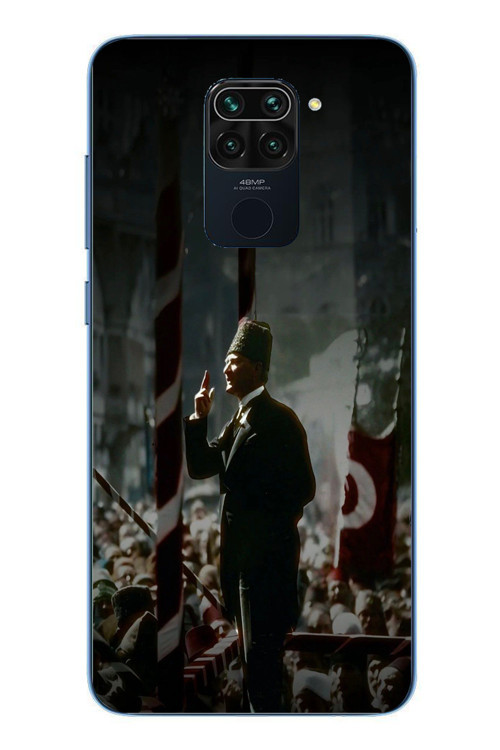 Redmi Note 9 Uyumlu Atatürk Hitap Ediyor Baskılı Silikon Kılıf