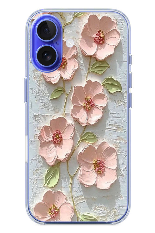 İphone 16 Uyumlu Gül Kurusu Baskılı Silikon Kılıf