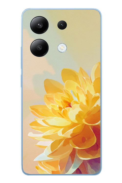 Redmi Note 13 4G Uyumlu Sarı Çiçek Baskılı Silikon Kılıf