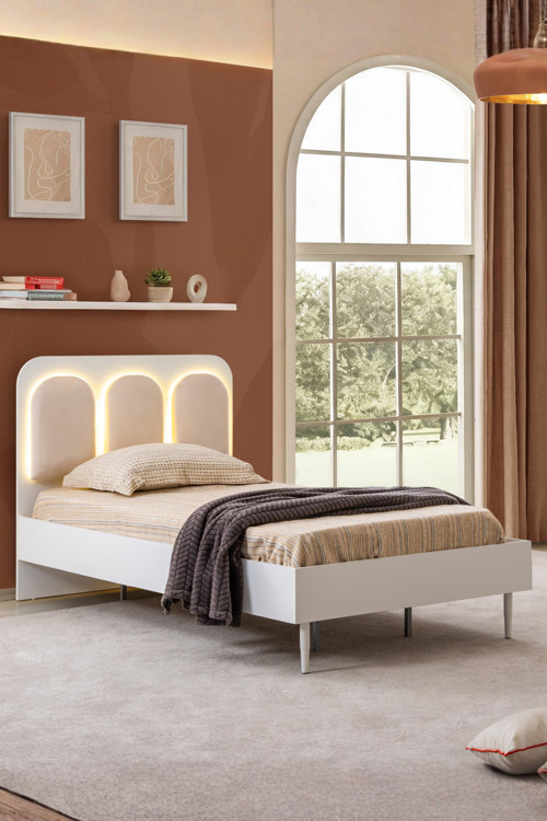 Karyola, Sardes Ledli Başlıklı Karyola 100x200 cm