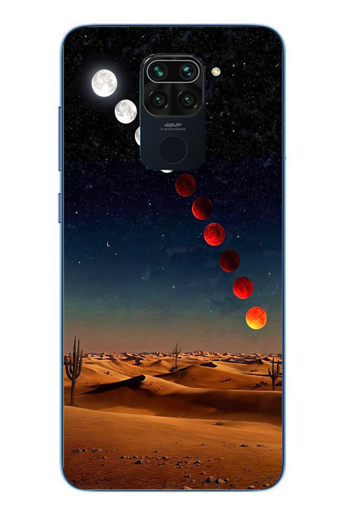 Redmi Note 9 Uyumlu Ayın Geçişi Baskılı Silikon Kılıf