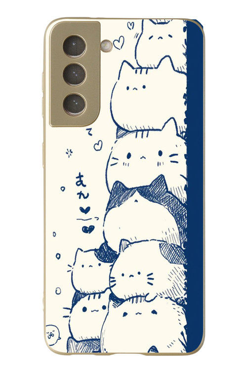 Samsung Galaxy S21 Fe Uyumlu Mavi Kedi Kardeşliği Baskılı Silikon Kılıf
