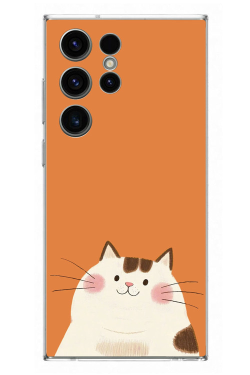 Samsung Galaxy S23 Ultra Uyumlu Kedi Baskılı Silikon Kılıf