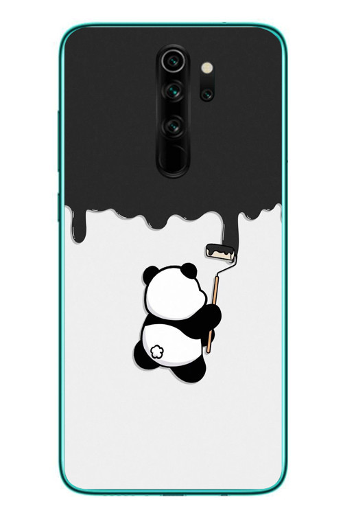 Redmi Note 8 Pro Uyumlu Boyacı Panda Baskılı Silikon Kılıf