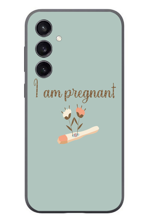Samsung Galaxy S23 Uyumlu İm Pregnant Baskılı Silikon Kılıf