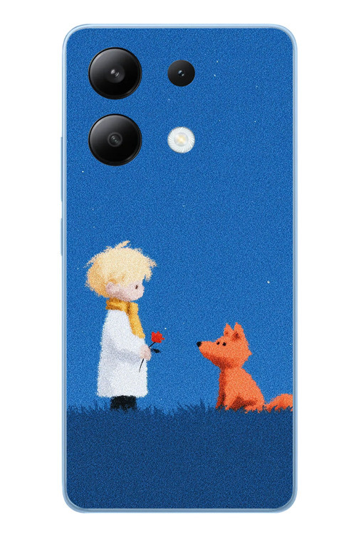 Redmi Note 13 4G Uyumlu Sarışın Çocuk ve Köpek Baskılı Silikon Kılıf