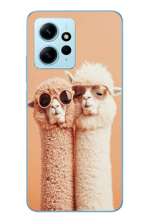 Redmi Note 12 4G Uyumlu Sevgili Lamalar Baskılı Silikon Kılıf