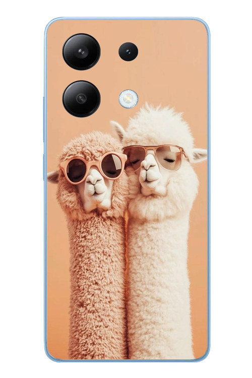 Redmi Note 13 4G Uyumlu Sevgili Lamalar Baskılı Silikon Kılıf