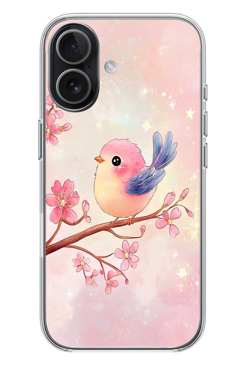 İphone 17 Uyumlu Dalda ki Kuş Baskılı Silikon Kılıf