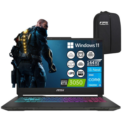 Cyborg 15 A13UC-2087XTR I5-13420H RTX3050 32GB Ram 512GB SSD 15.6" Fhd IPS 144Hz W11 Taşınabilir Bilgisayar