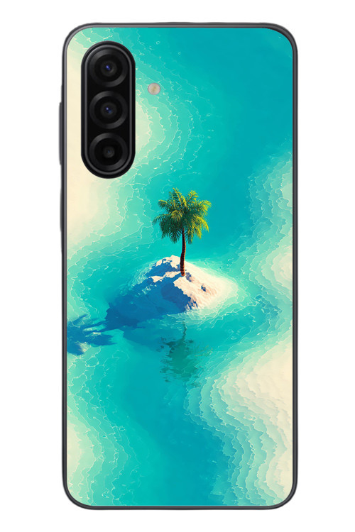Samsung Galaxy A17 Uyumlu Adada Palmiye Baskılı Silikon Kılıf