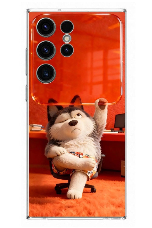 Samsung Galaxy S23 Ultra Uyumlu Keyifli Köpek Baskılı Silikon Kılıf