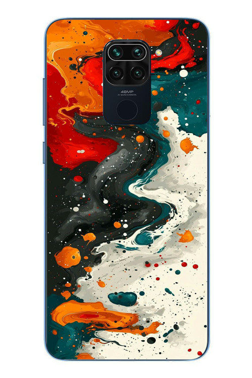 Redmi Note 9 Uyumlu Boya Karışımı Baskılı Silikon Kılıf