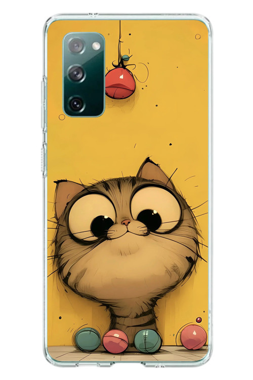 Samsung Galaxy S20 Fe Uyumlu Kedi Çizgisi Baskılı Silikon Kılıf