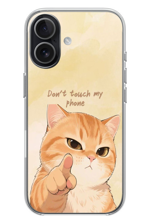 İphone 17 Uyumlu Dont Touch My Phone Baskılı Silikon Kılıf