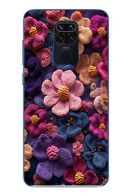 Redmi Note 9 Uyumlu Çiçek Örgüsü Baskılı Silikon Kılıf