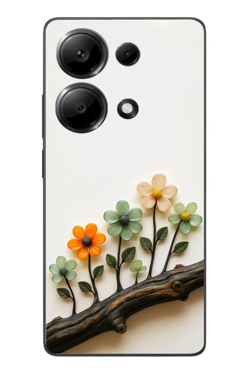 Redmi Note 13 Pro 4G Uyumlu Dalda Açan Çiçekler Baskılı Silikon Kılıf