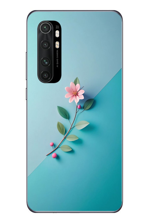 Xiaomi Mi 10 Lite Uyumlu Çiçeğin Pembesi Baskılı Silikon Kılıf