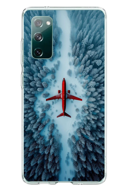 Samsung Galaxy S20 Fe Uyumlu Kış Ortasında Uçak Baskılı Silikon Kılıf