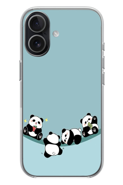 iphone 17 Uyumlu Panda Ailesi Baskılı Silikon Kılıf