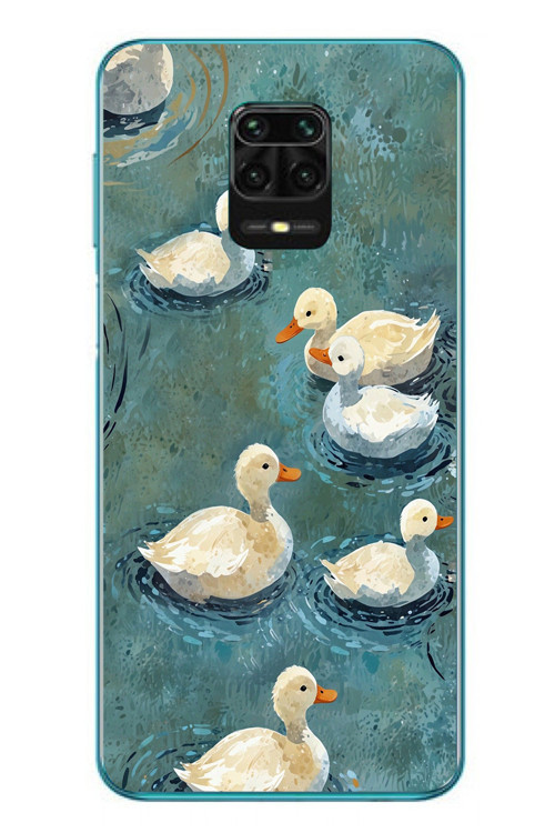 Redmi Note 9s Uyumlu Yüzen Ördekler Baskılı Silikon Kılıf