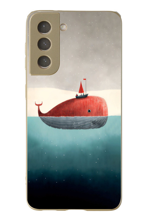 Samsung Galaxy S21 Fe Uyumlu Balina Baskılı Silikon Kılıf