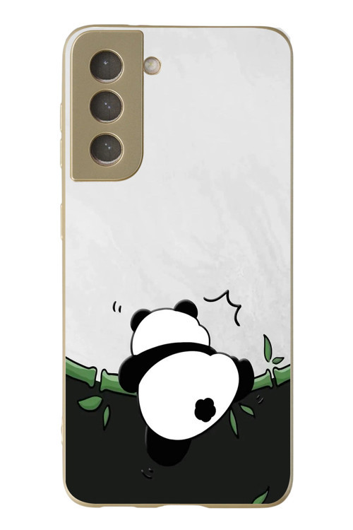 Samsung Galaxy S21 Fe Uyumlu Bambuya Çıkan Panda Baskılı Silikon Kılıf