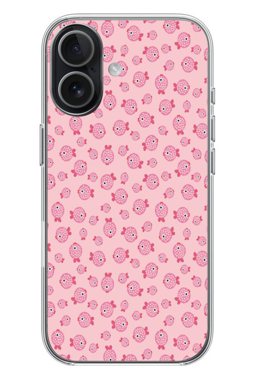 İphone 17 Uyumlu Pembe Balıklar Baskılı Silikon Kılıf