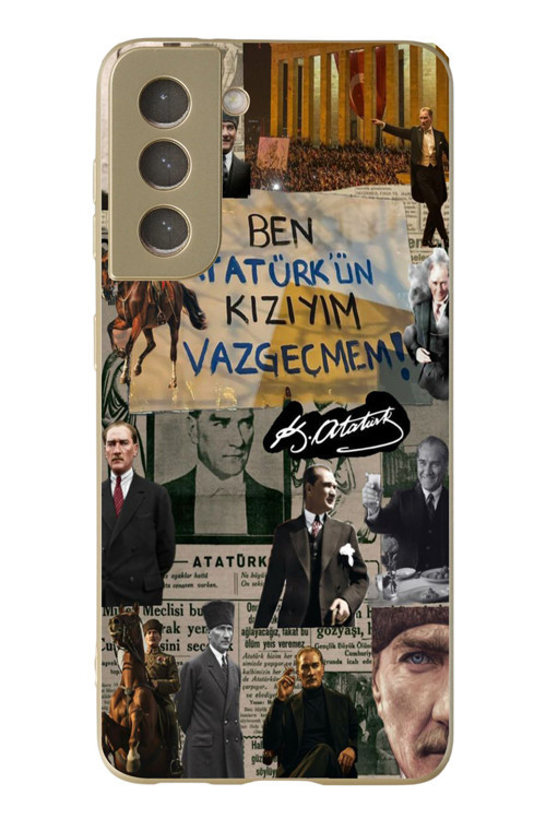 Samsung Galaxy S21 Fe Uyumlu Ben Atatürk Kızıyım Baskılı Silikon Kılıf