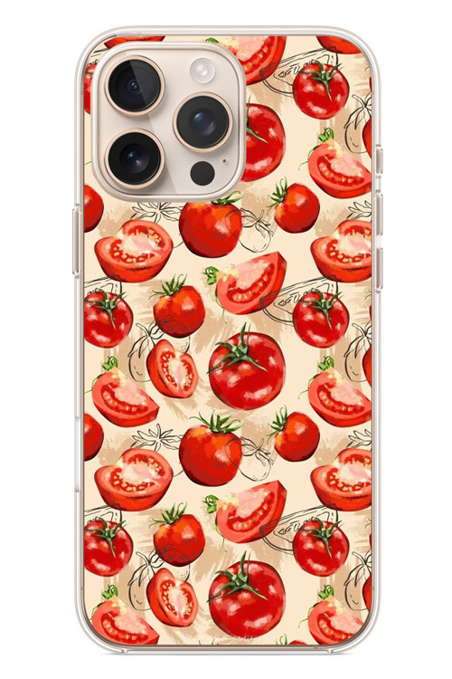 İphone 16 Pro Max Uyumlu Domatesler Baskılı Silikon Kılıf