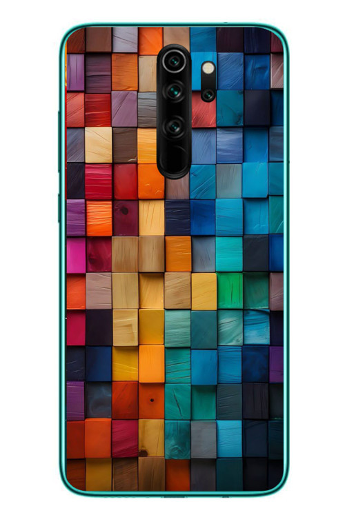 Redmi Note 8 Pro Uyumlu Gökkuşağı Duvarı Baskılı Silikon Kılıf