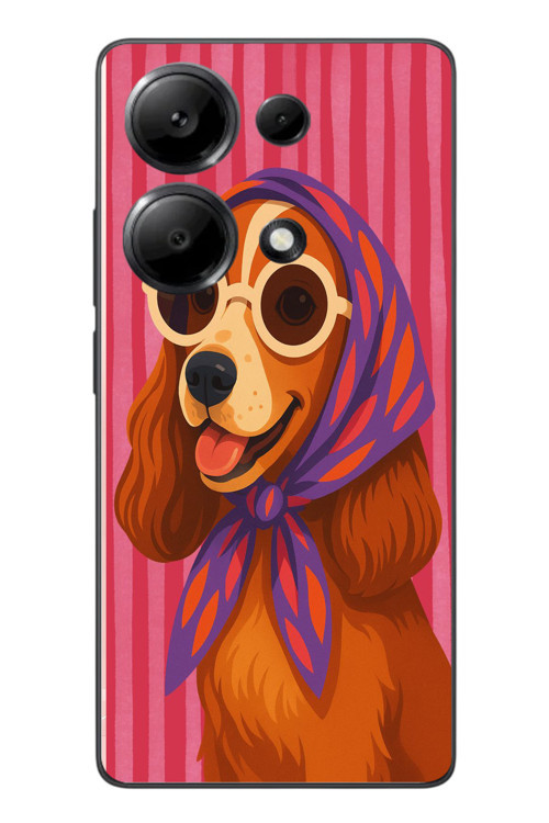 Redmi Note 13 Pro 4G Uyumlu Gözlüklü Köpek Baskılı Silikon Kılıf