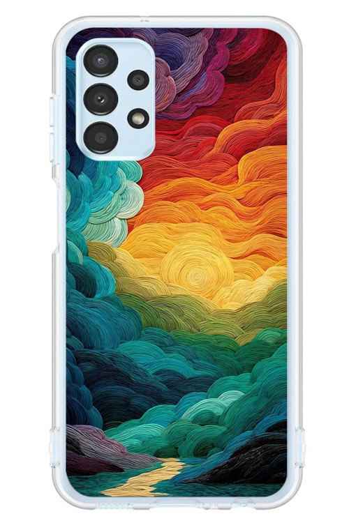 Samsung Galaxy A13 Uyumlu Gün Doğumu Ve Batımı Baskılı Silikon Kılıf