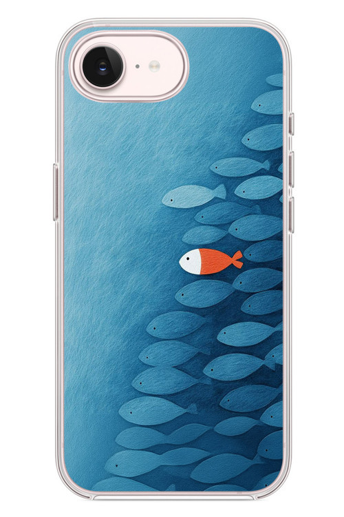 İphone 17e Uyumlu Balıklar Yüzüyor Baskılı Silikon Kılıf